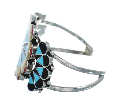 Multicolor Zuni Sun Sterling Silver Cuff Bracelet NX11599